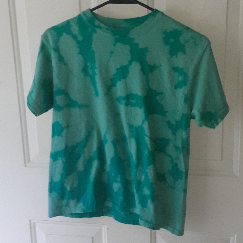 Green and blue tie dye t-shirt s